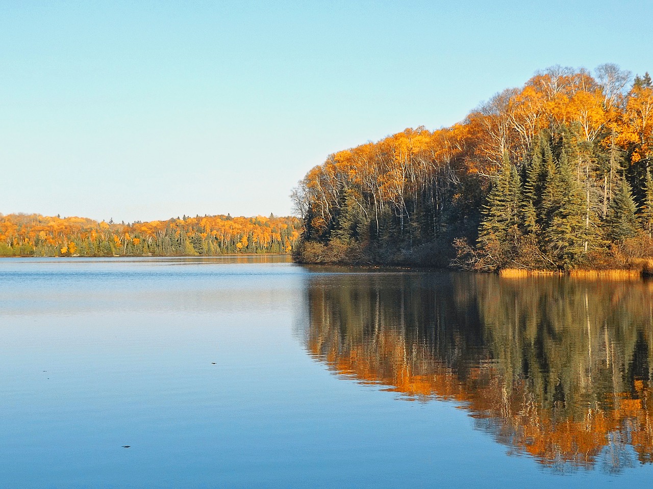 autumn lake serene free photo