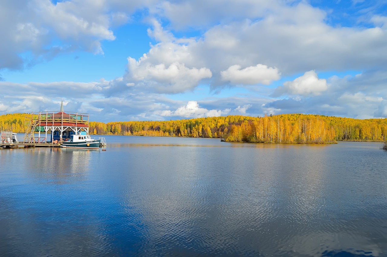 autumn pond river free photo