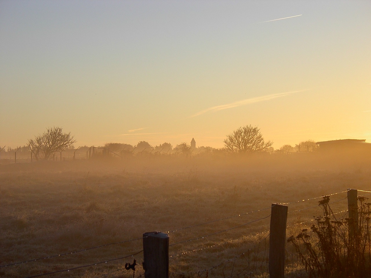 autumn fog sunrise free photo