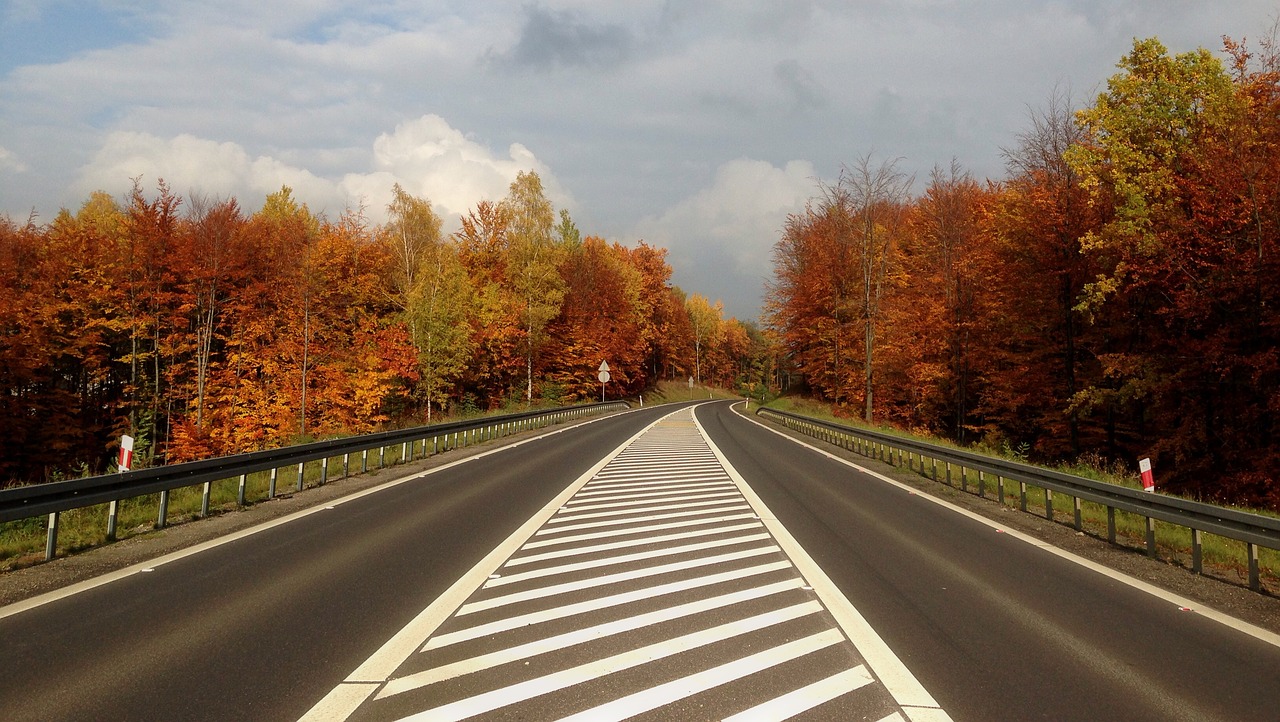 autumn highway poland free photo