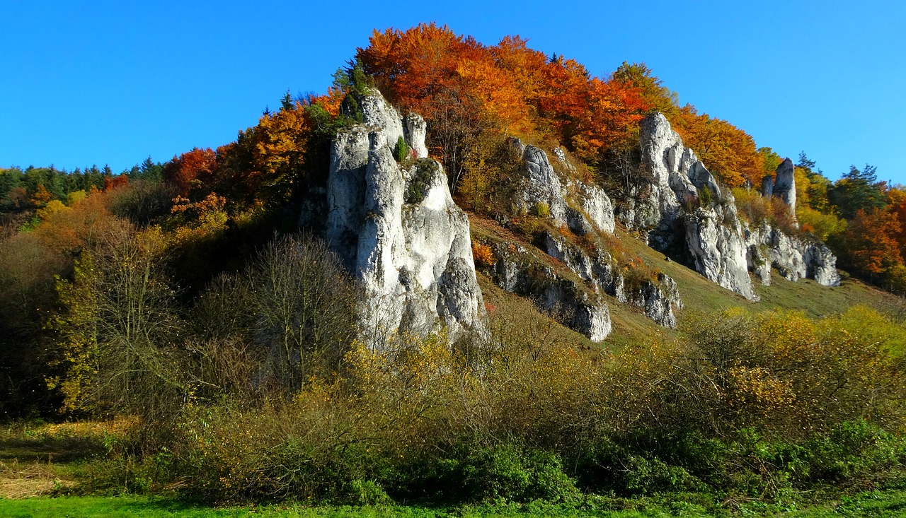 autumn rocks limestones free photo