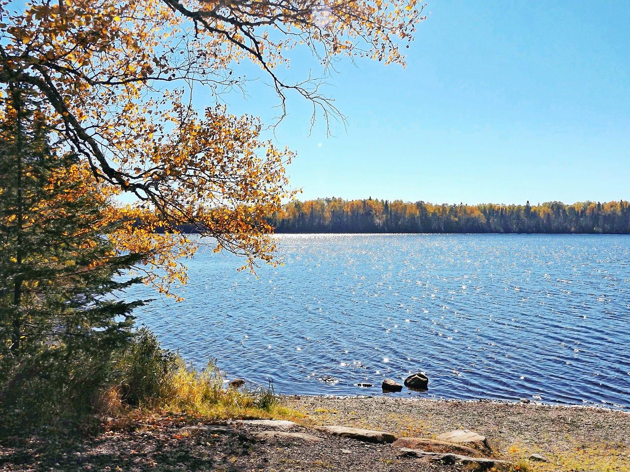 autumn water lake free photo