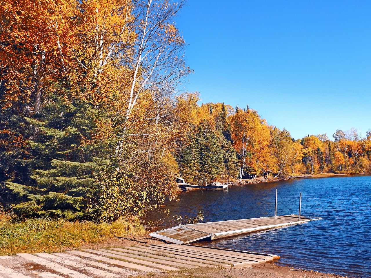 autumn lake landing free photo