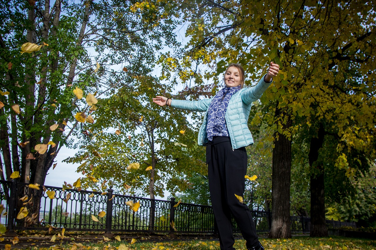 autumn leaves girl free photo