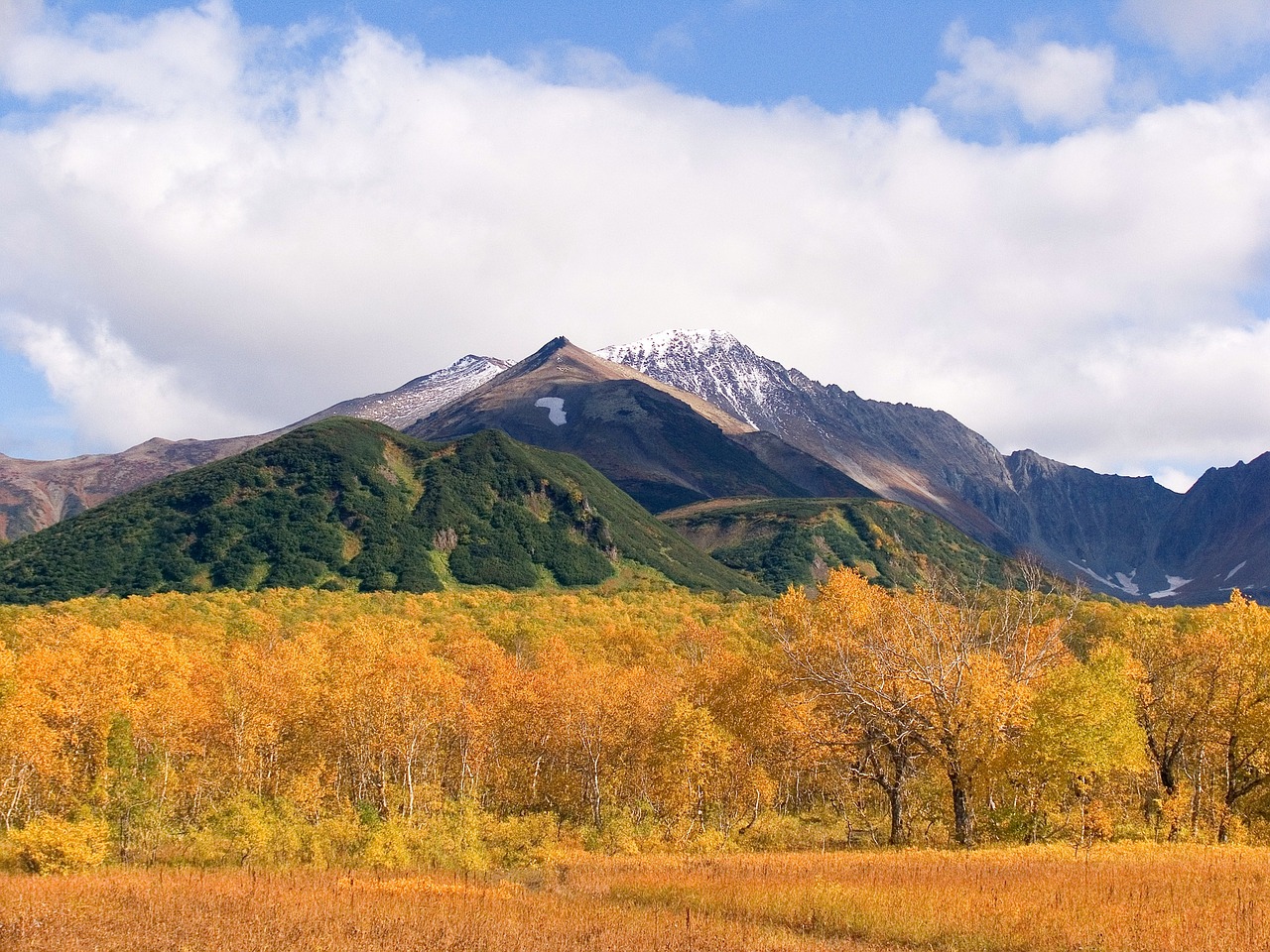 autumn mountains clouds free photo