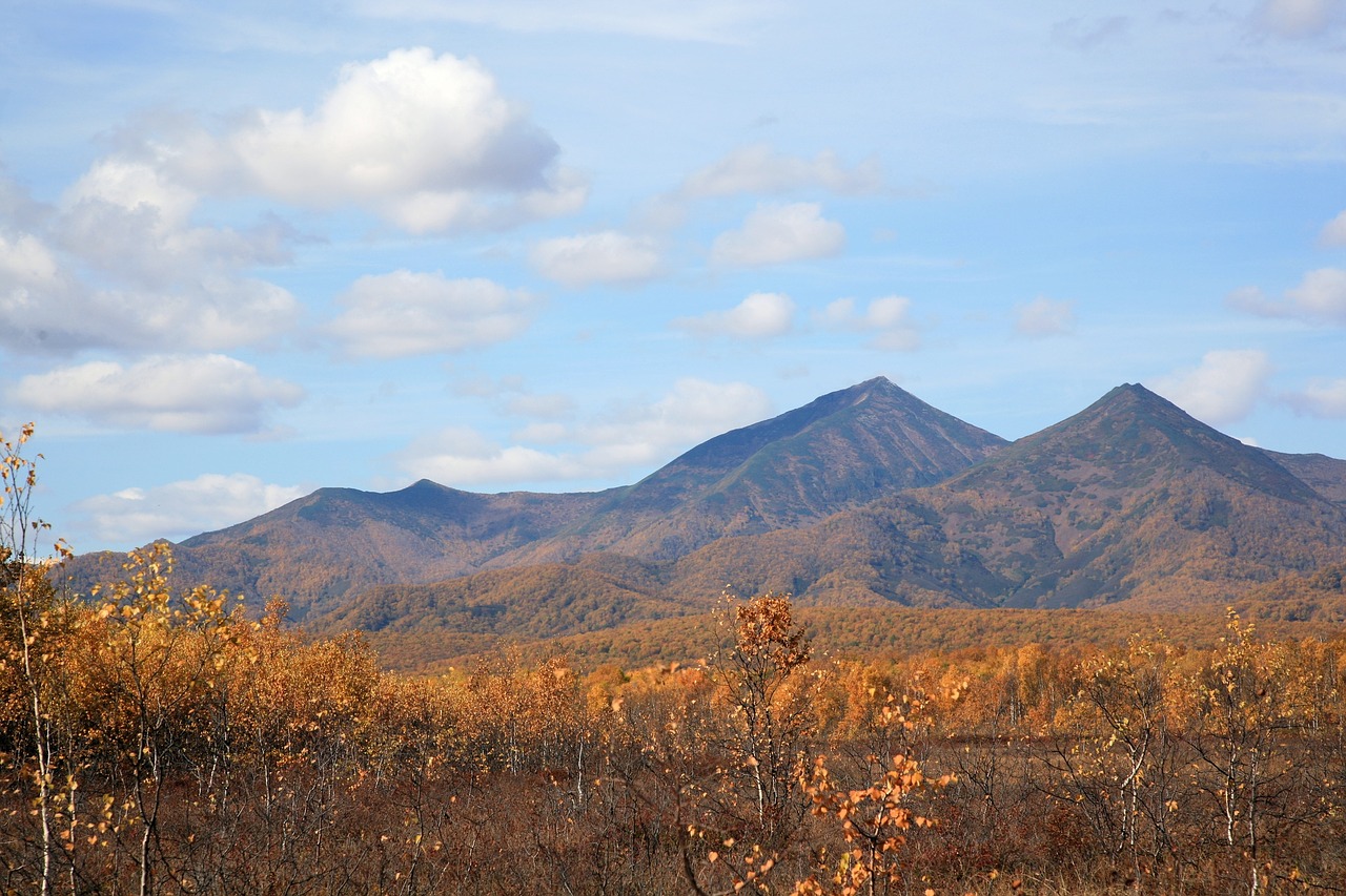 autumn mountains clouds free photo