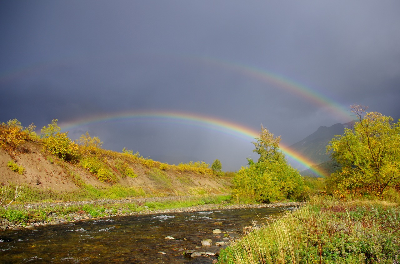 autumn rainbow tundra free photo