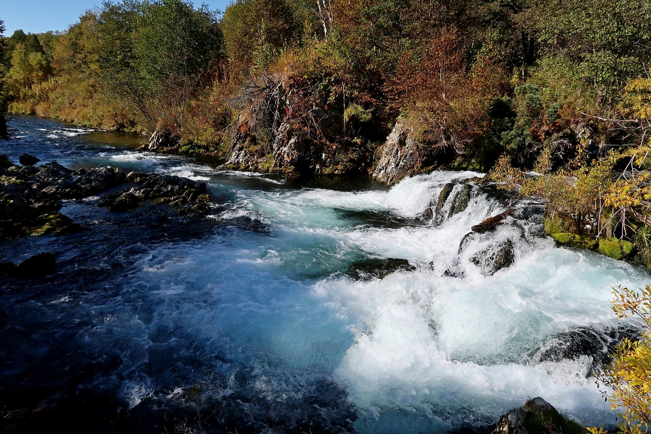 autumn river waterfall free photo
