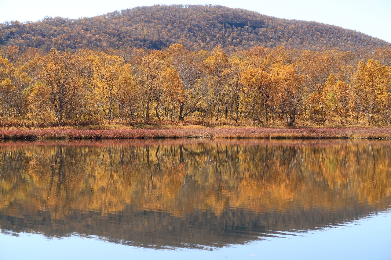 autumn lake mountains free photo