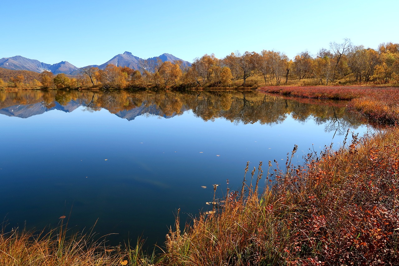 autumn lake mountains free photo