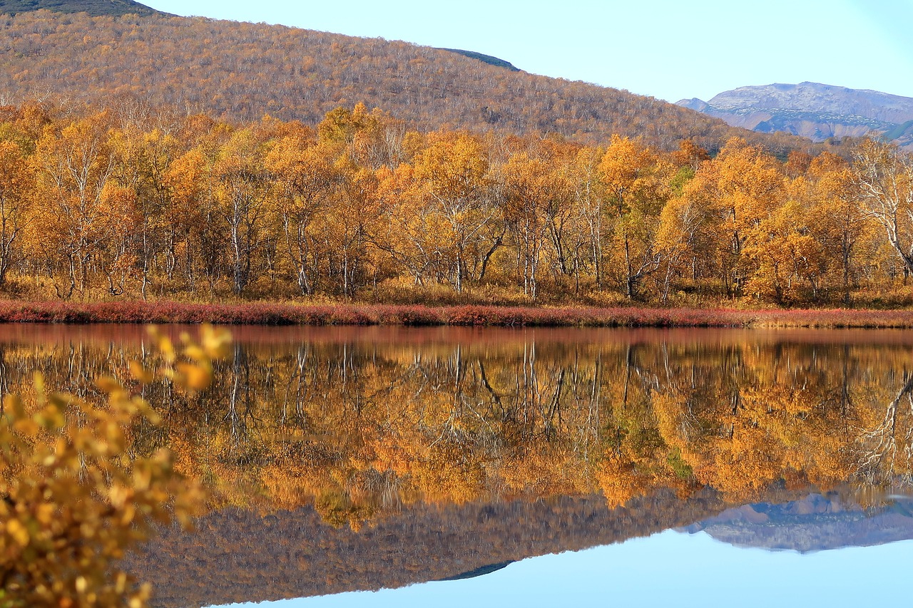 autumn lake mountains free photo