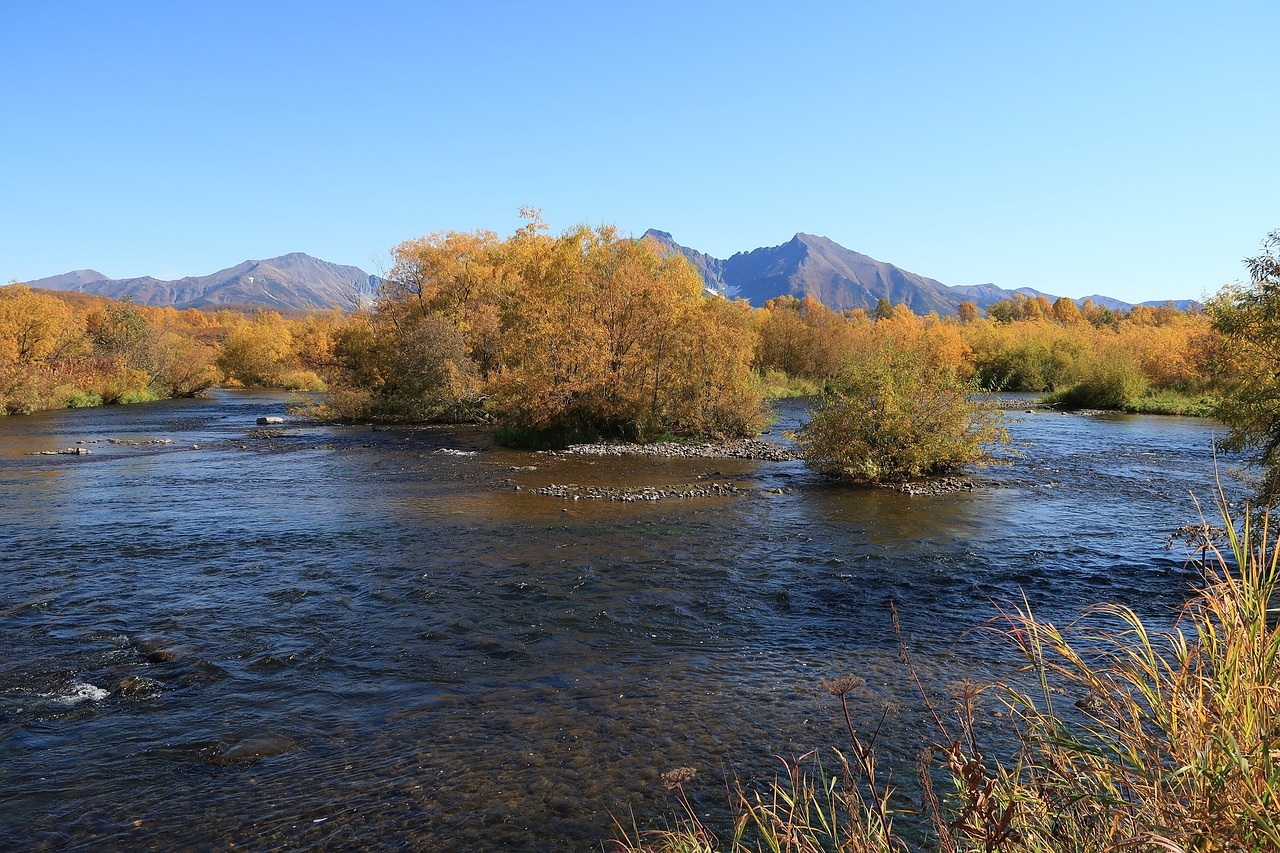 autumn river mountains free photo