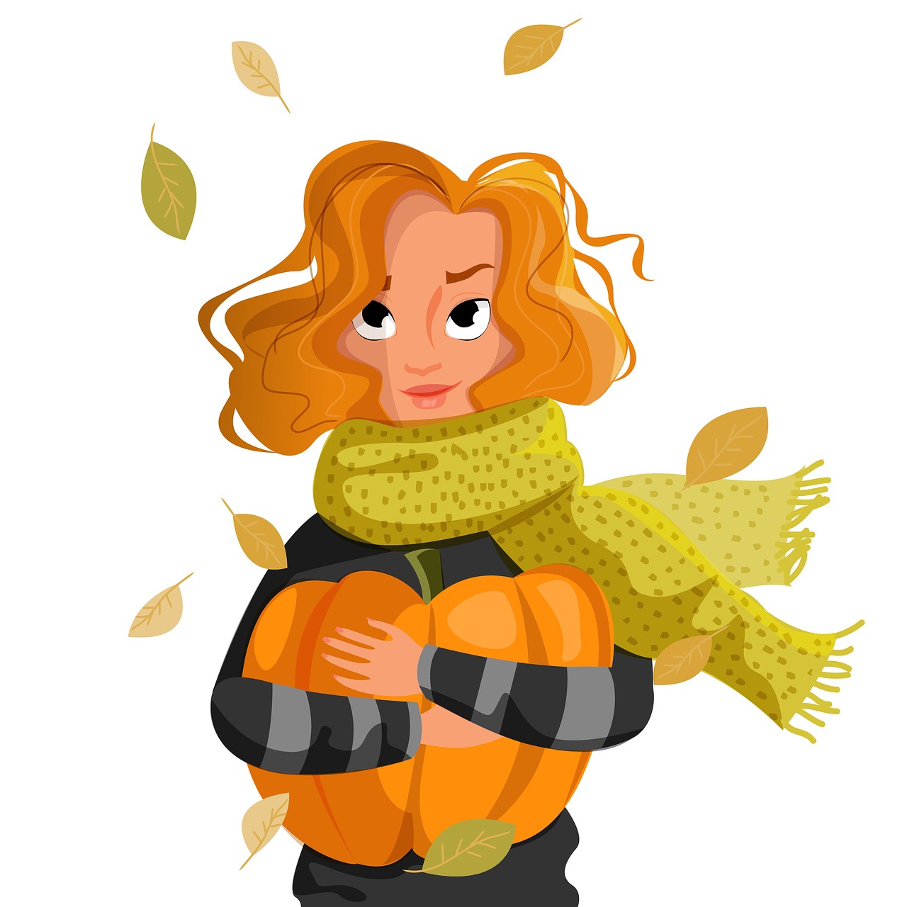 autumn pumpkin girl free photo