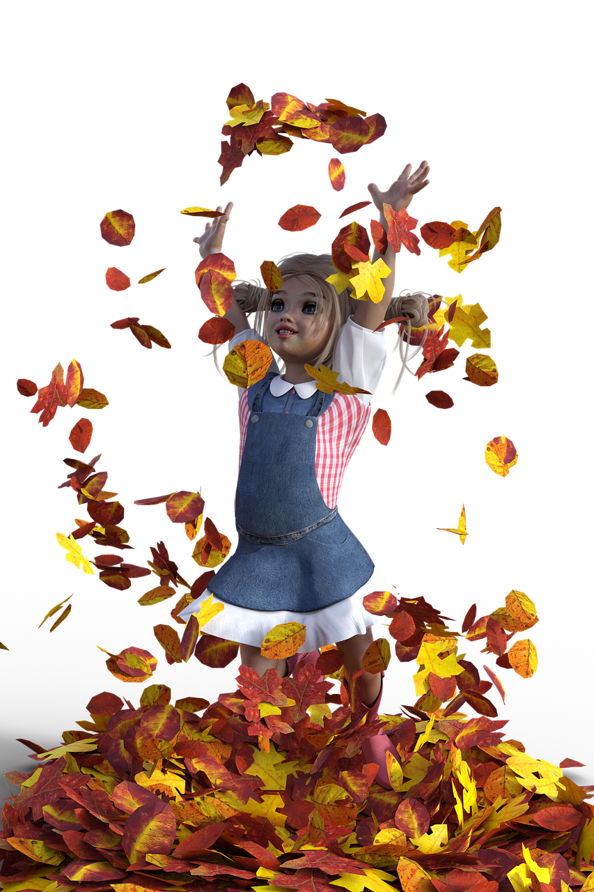 autumn child leaves free photo