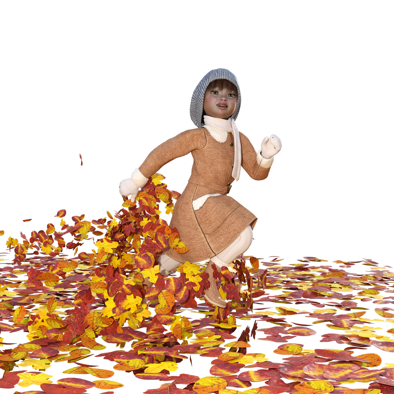 autumn child leaves free photo