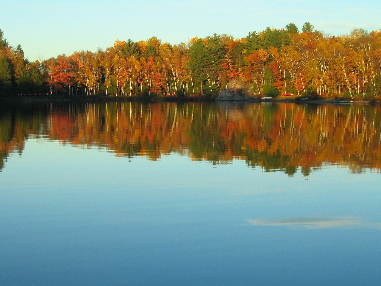 autumn lake reflection free photo