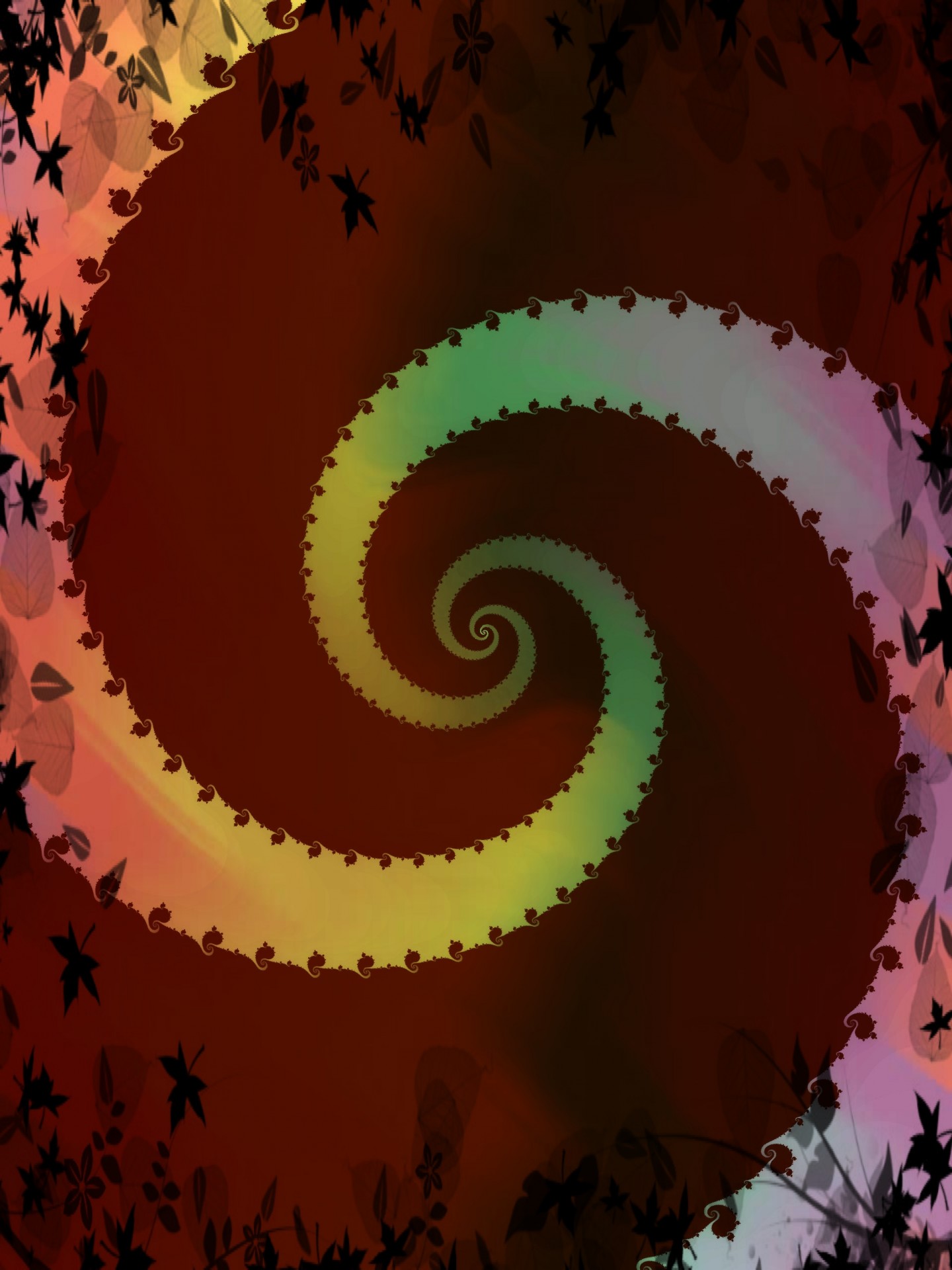 spiral autumn fractal free photo