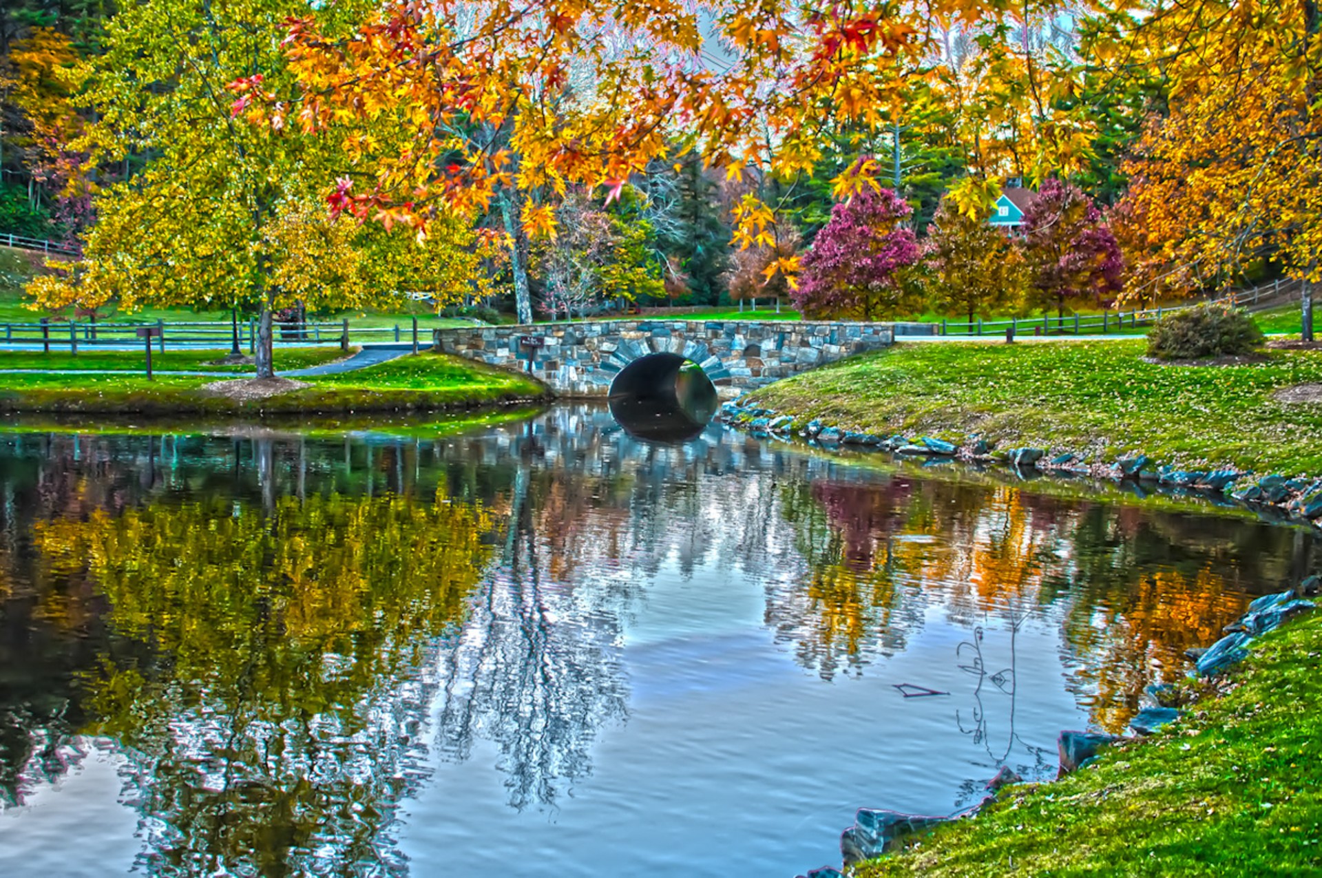 autumn lake reflections free photo