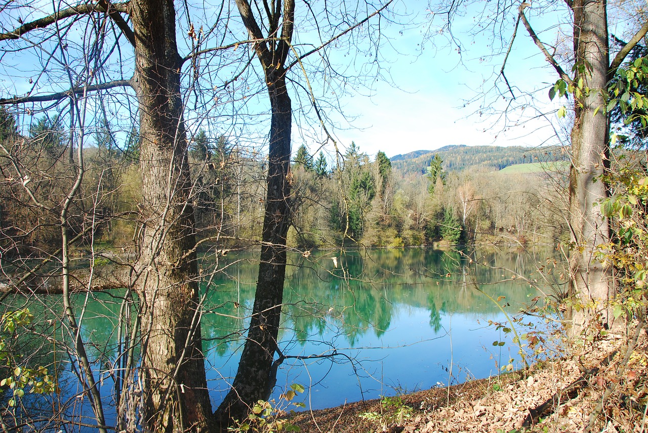 autumn landscape lake waters free photo