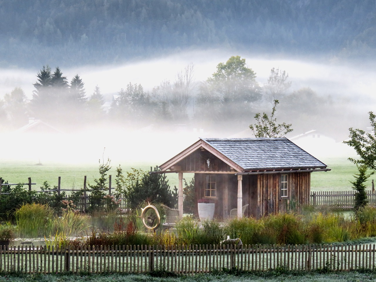 autumn mood landscape fog free photo