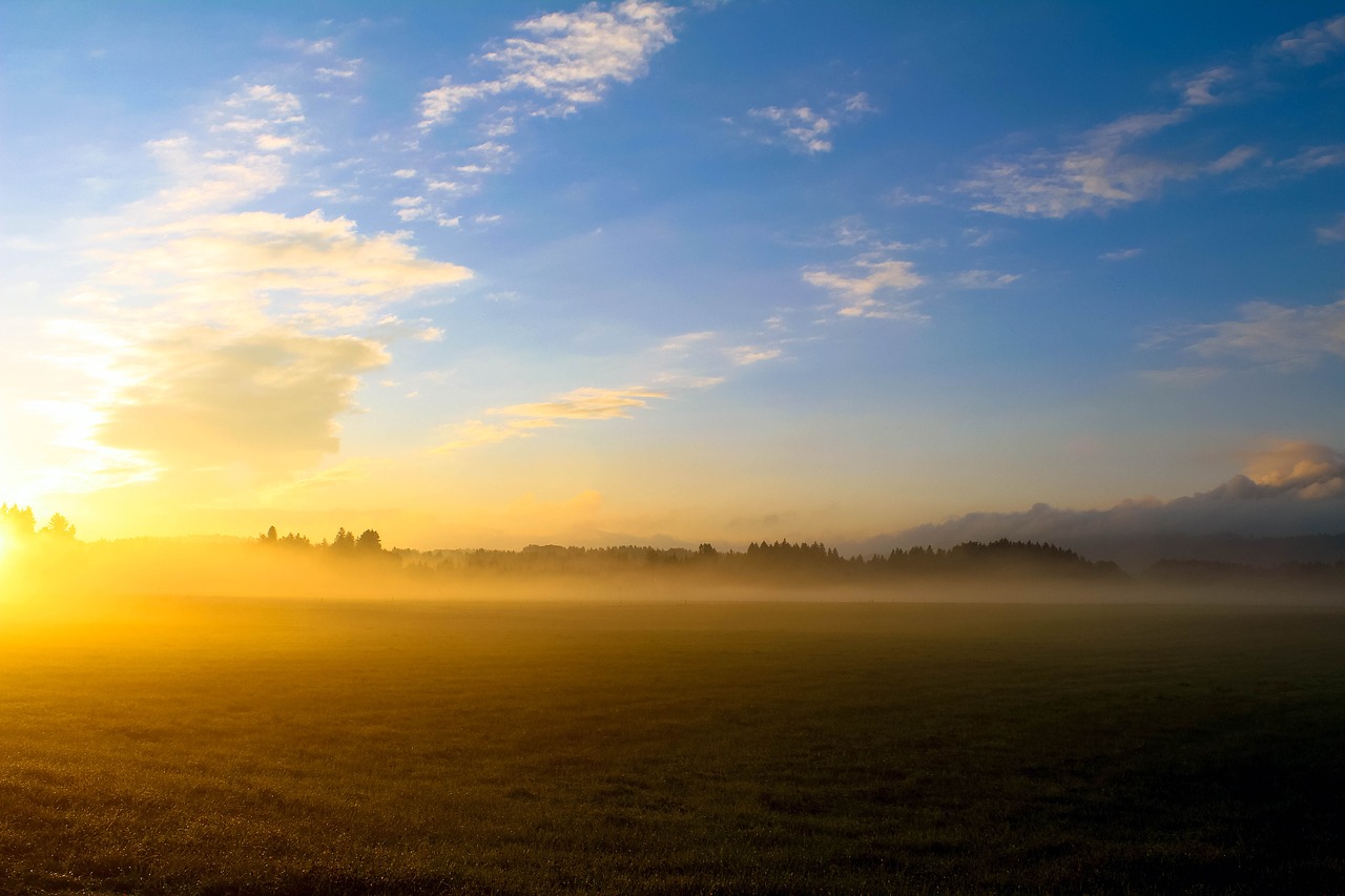 autumn morning landscape morning free photo