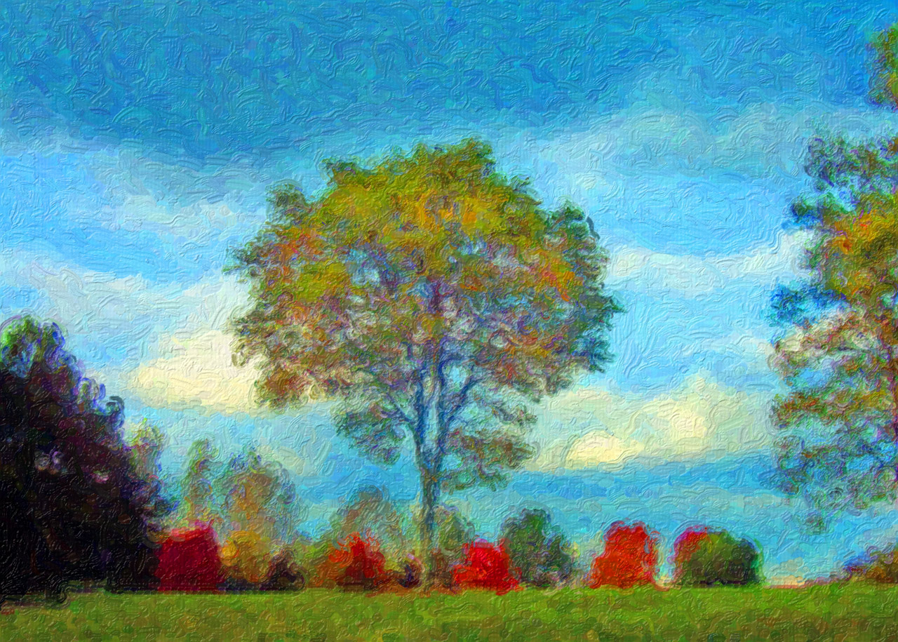 painting art trees free photo