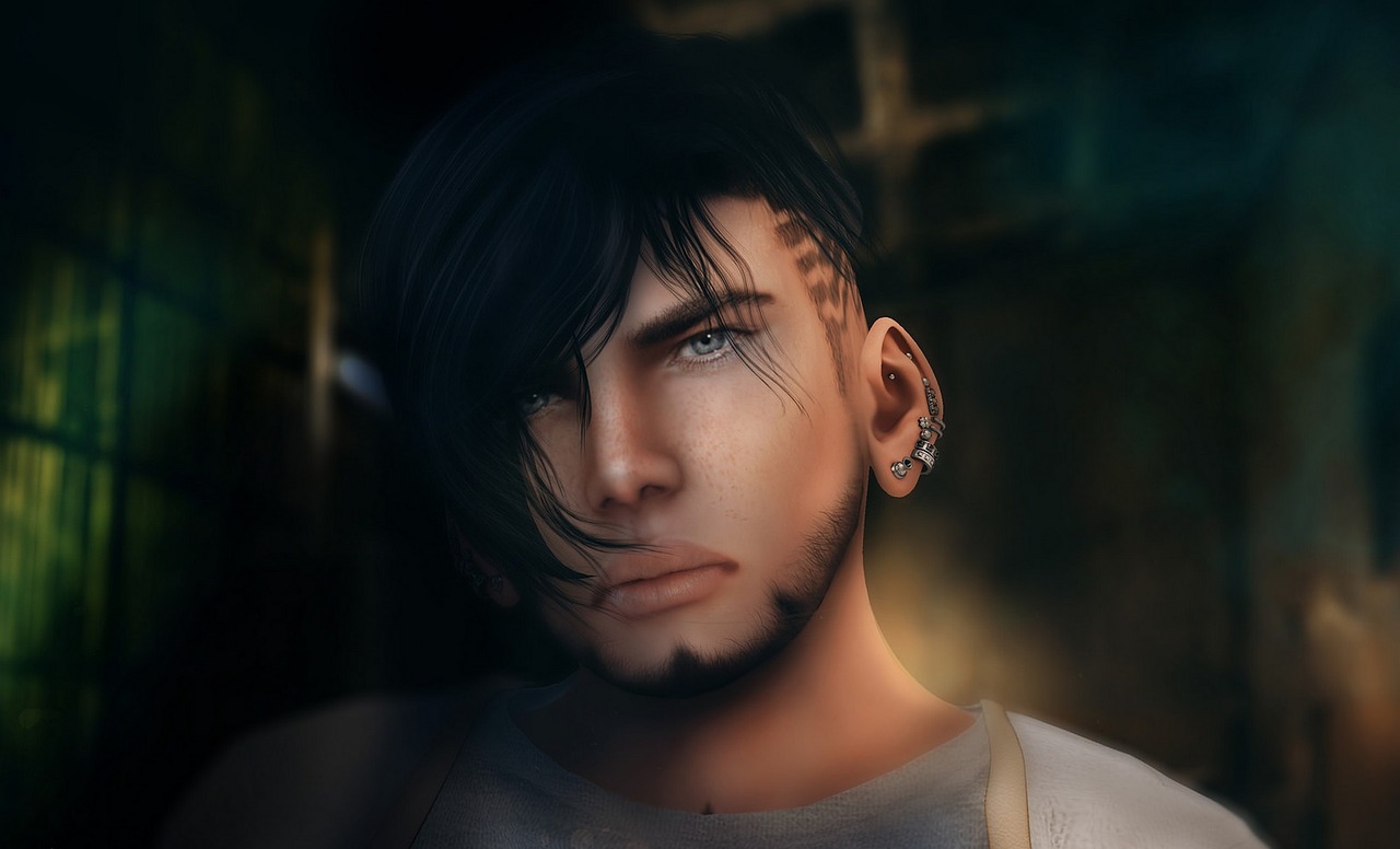 Avatar life. Second Life male face.