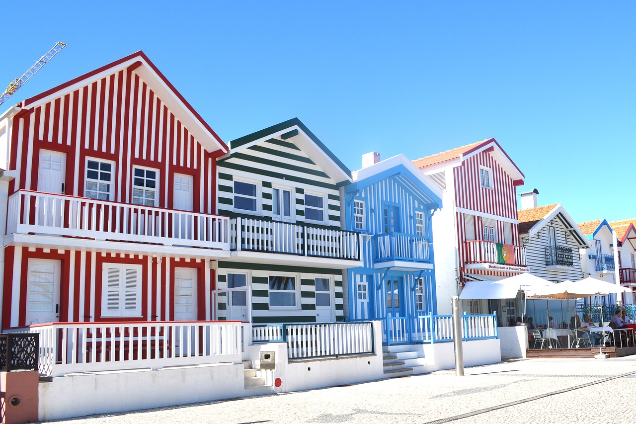 aveiro colorful houses portugal free photo