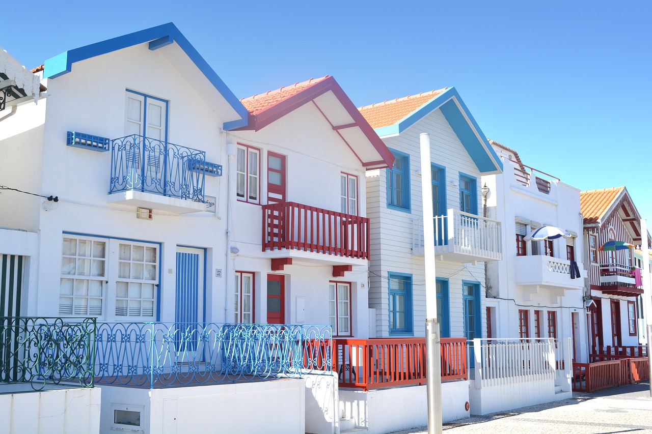 aveiro colorful houses portugal free photo