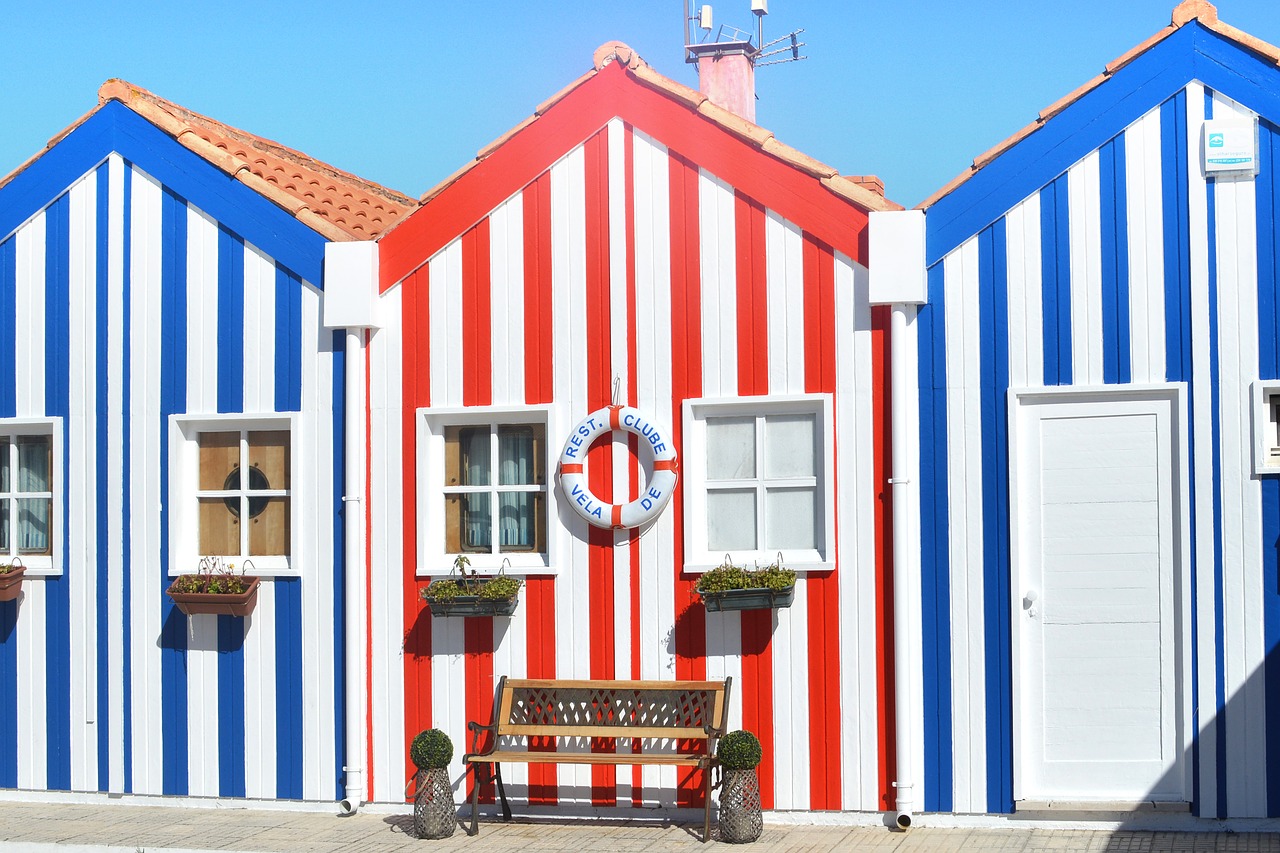 aveiro colorful houses portugal free photo