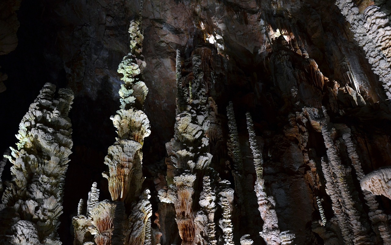 aven armand stalagmites cave free photo