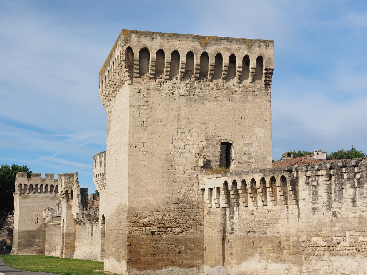 avignon city wall defensive tower free photo