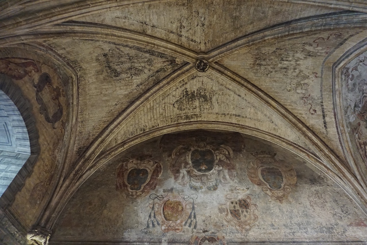 avignon the pope palace the dome frescoes free photo