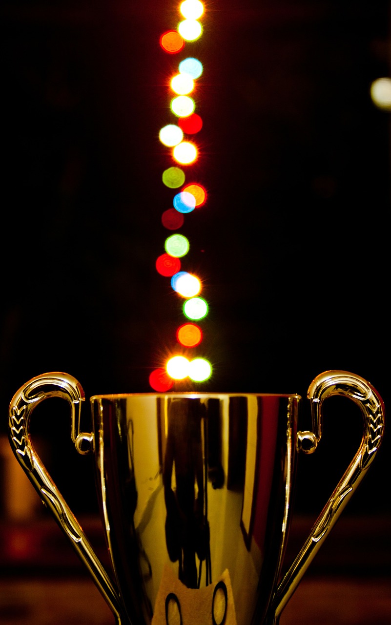 award cup lights free photo