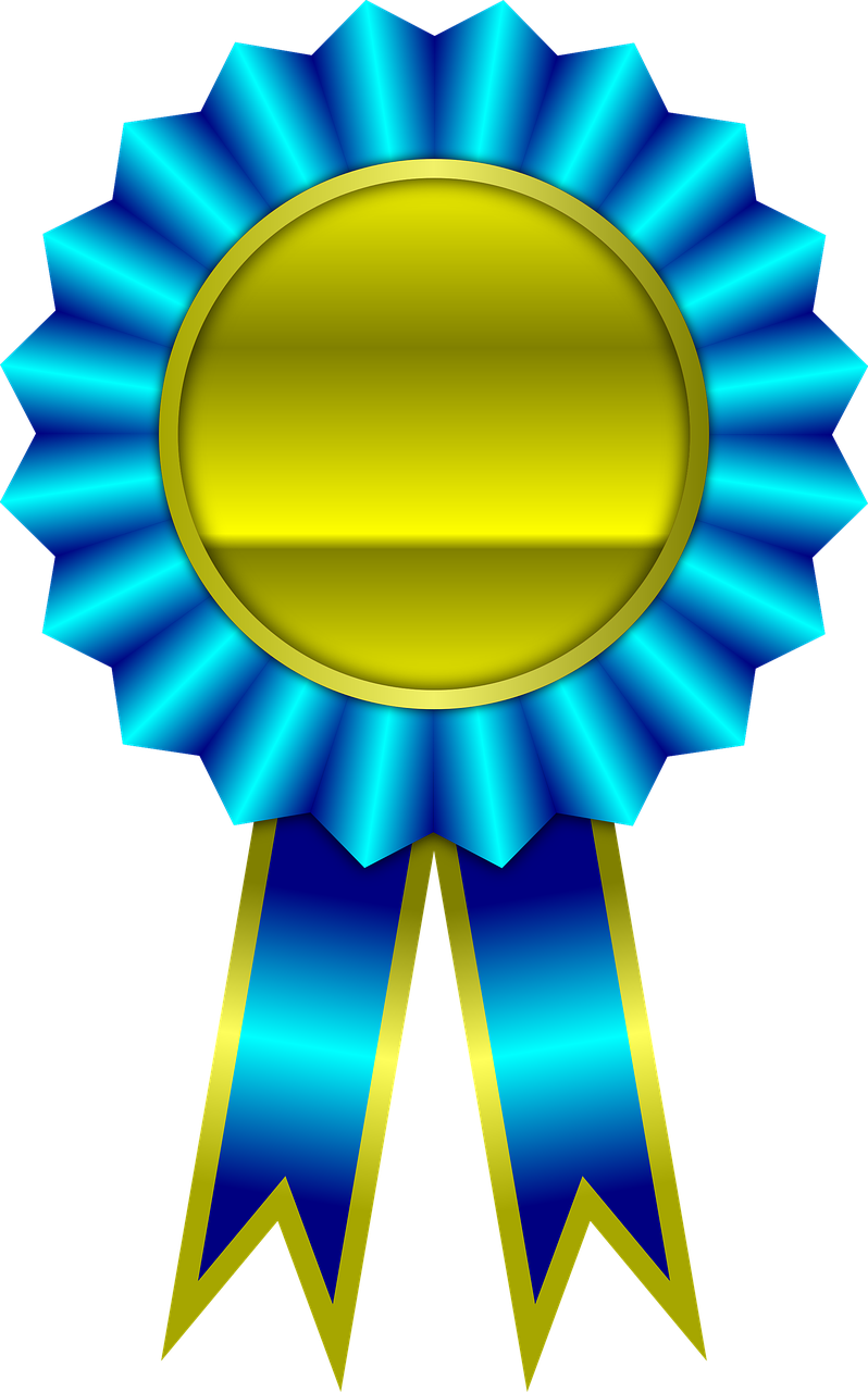 Blue Ribbon Award Prize PNG, Clipart, Award, Badge, Blue, Blue