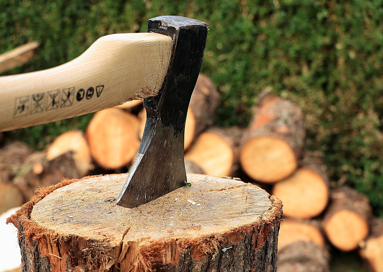 axe wooden block wood chop free photo