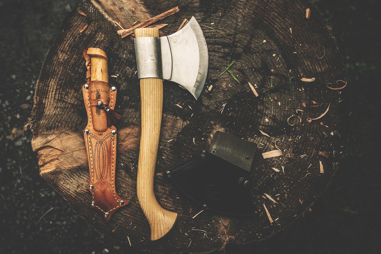 axe campingmesser knife free photo