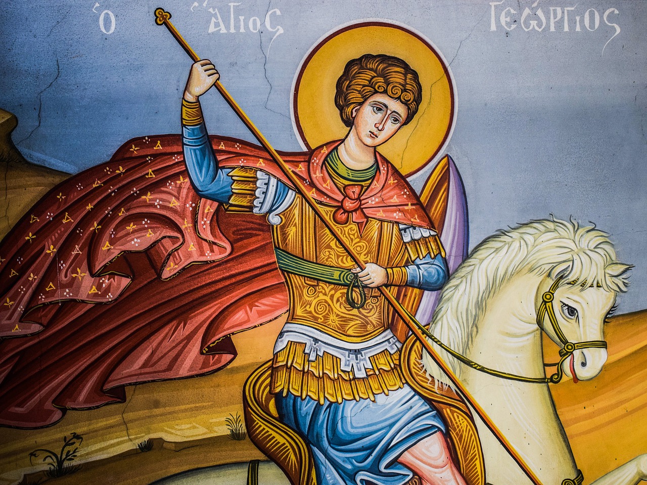 ayios georgios saint iconography free photo