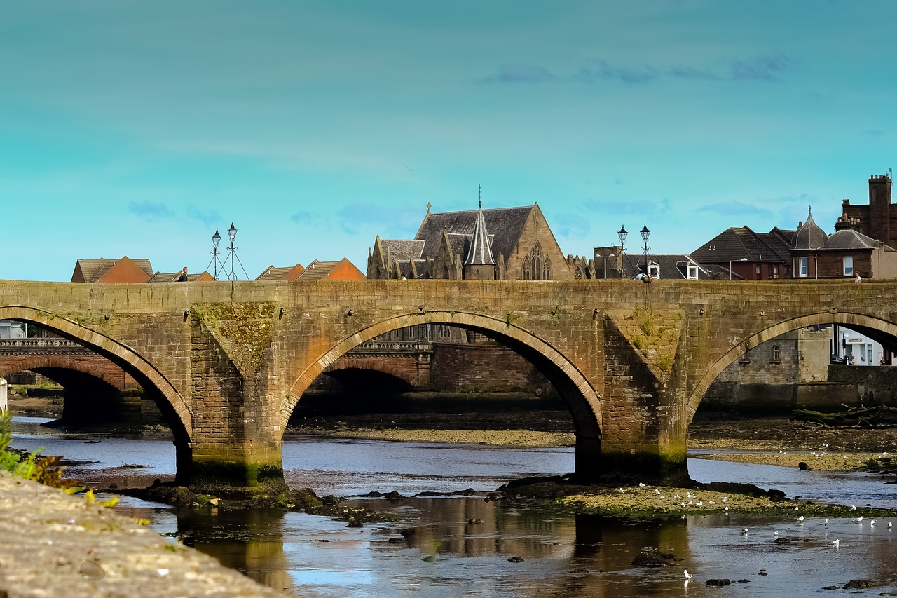 ayr auld brig river free photo