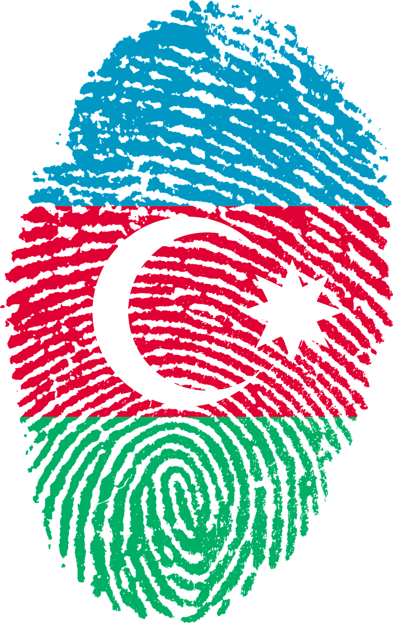 azerbaijan flag fingerprint free photo
