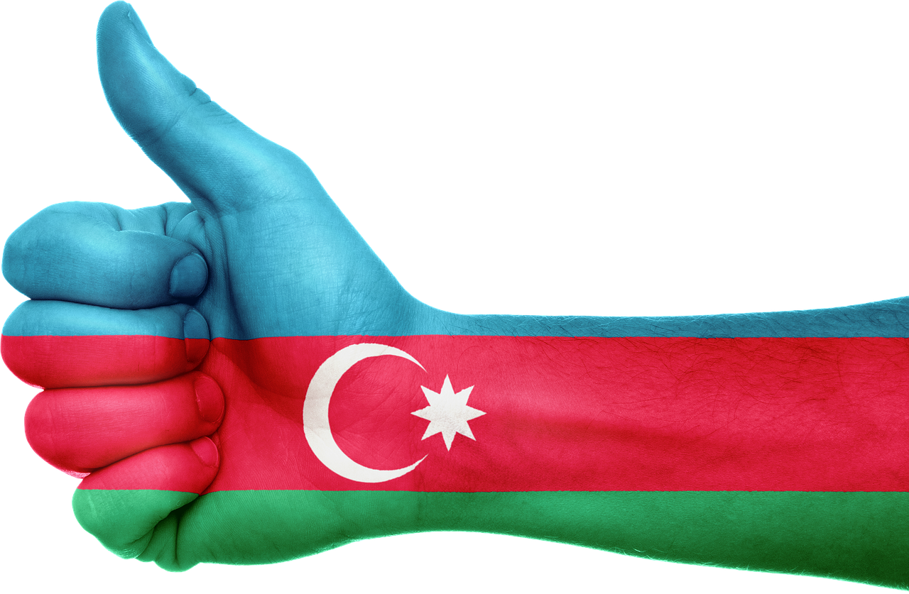azerbaijan flag hand free photo