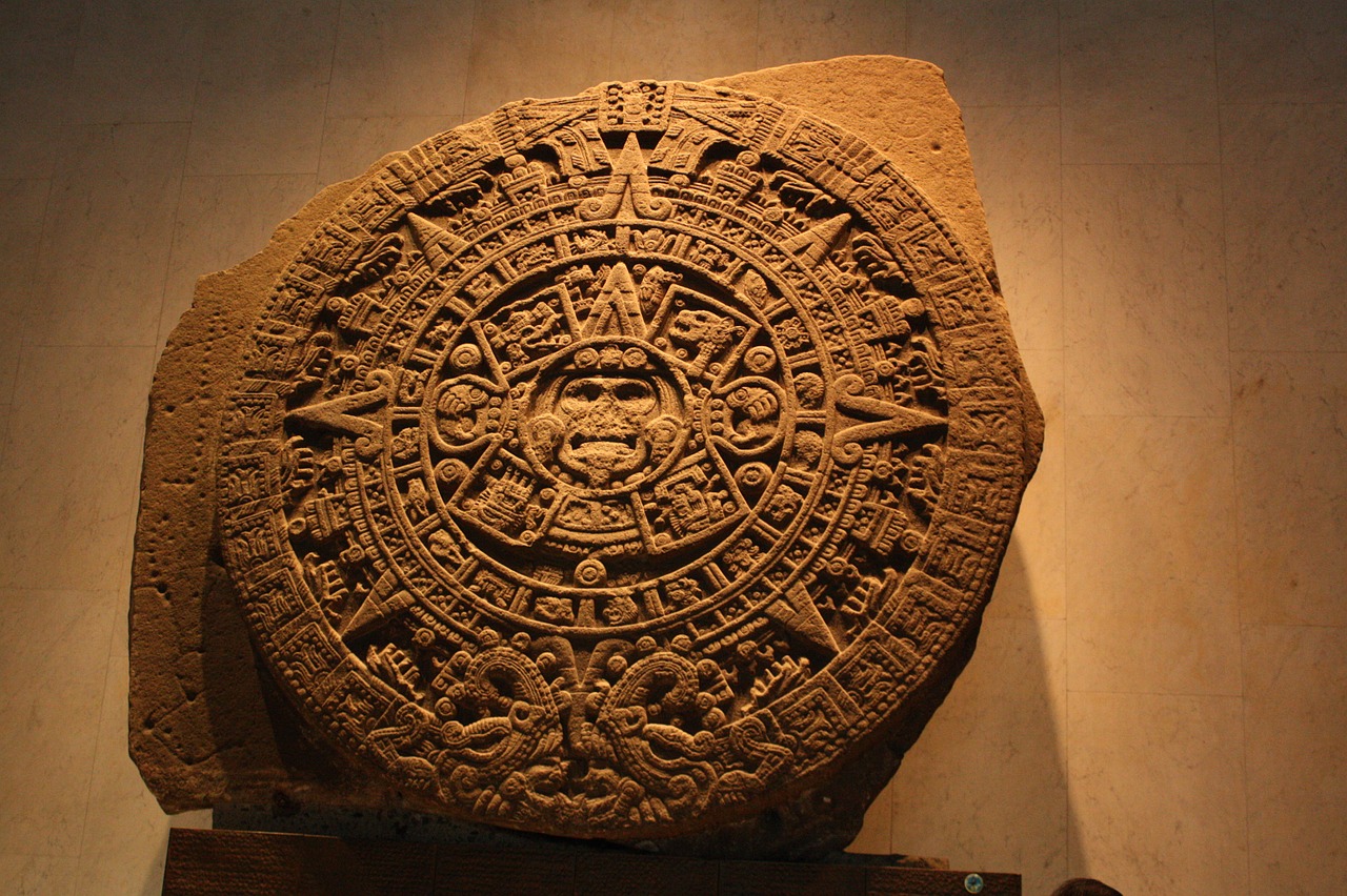 aztec calendar aztec sculpture free photo