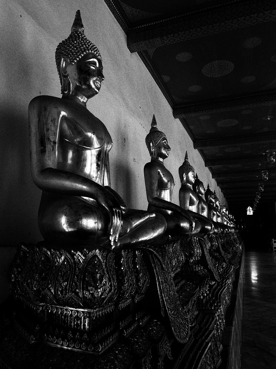 black and white buddha statue bangkok free photo