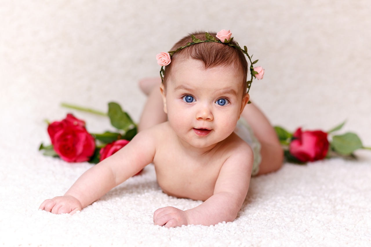 baby roses girl free photo