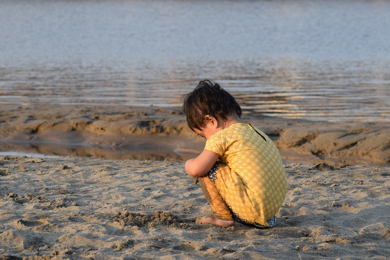 baby  sand  water free photo