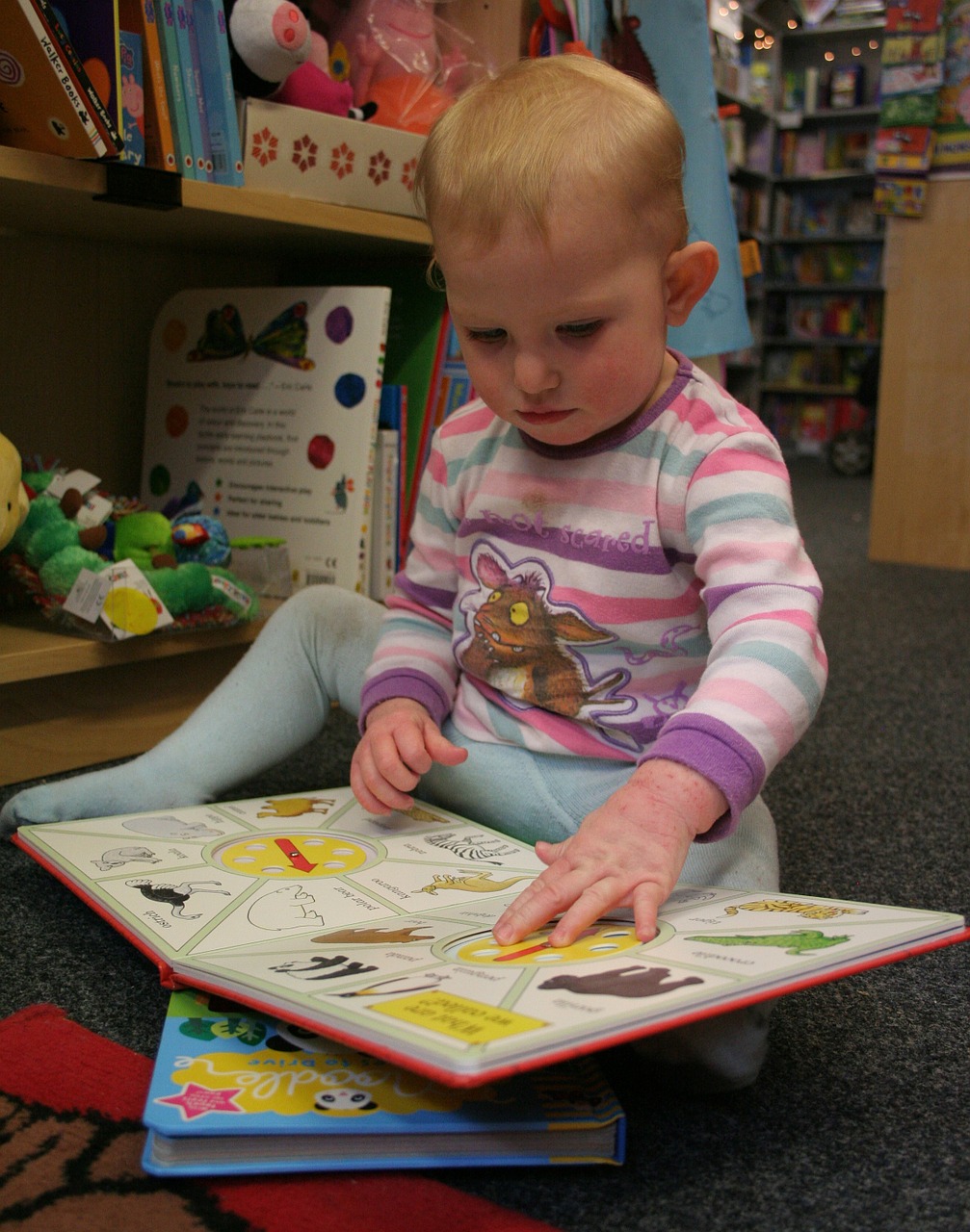 baby toddler reading free photo