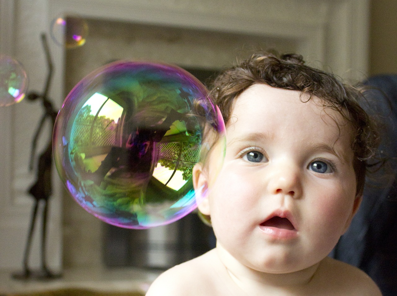 baby soap bubble young free photo