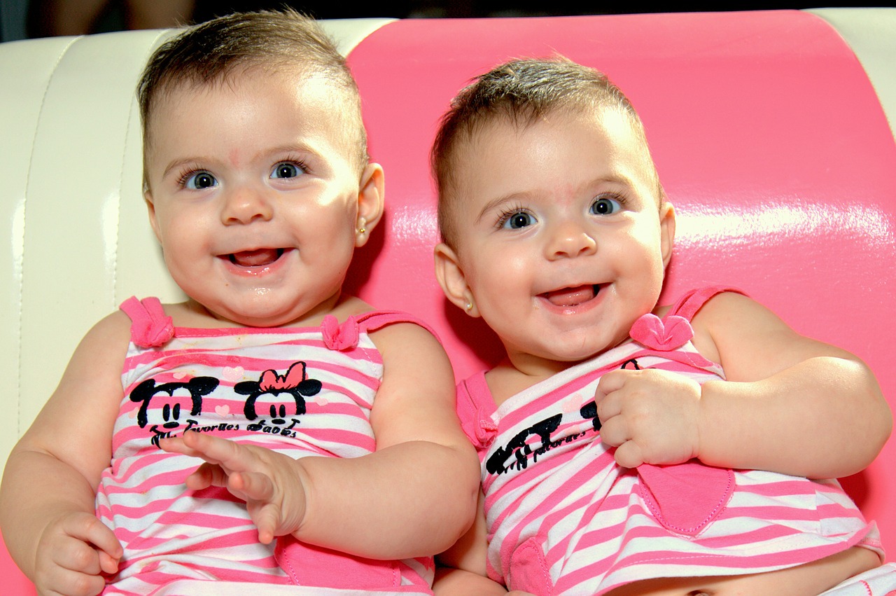 baby twins smile free photo