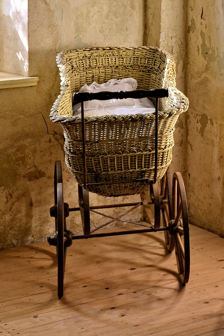 baby carriage old historically free photo