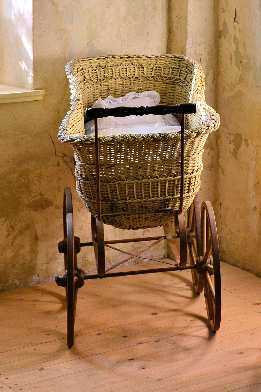 baby carriage old historically free photo